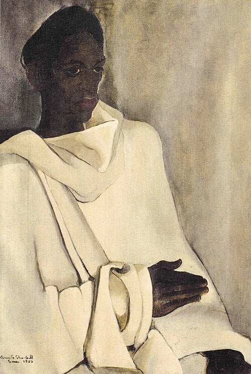 Amrita Sher-Gil Man in White - Canvas Print
