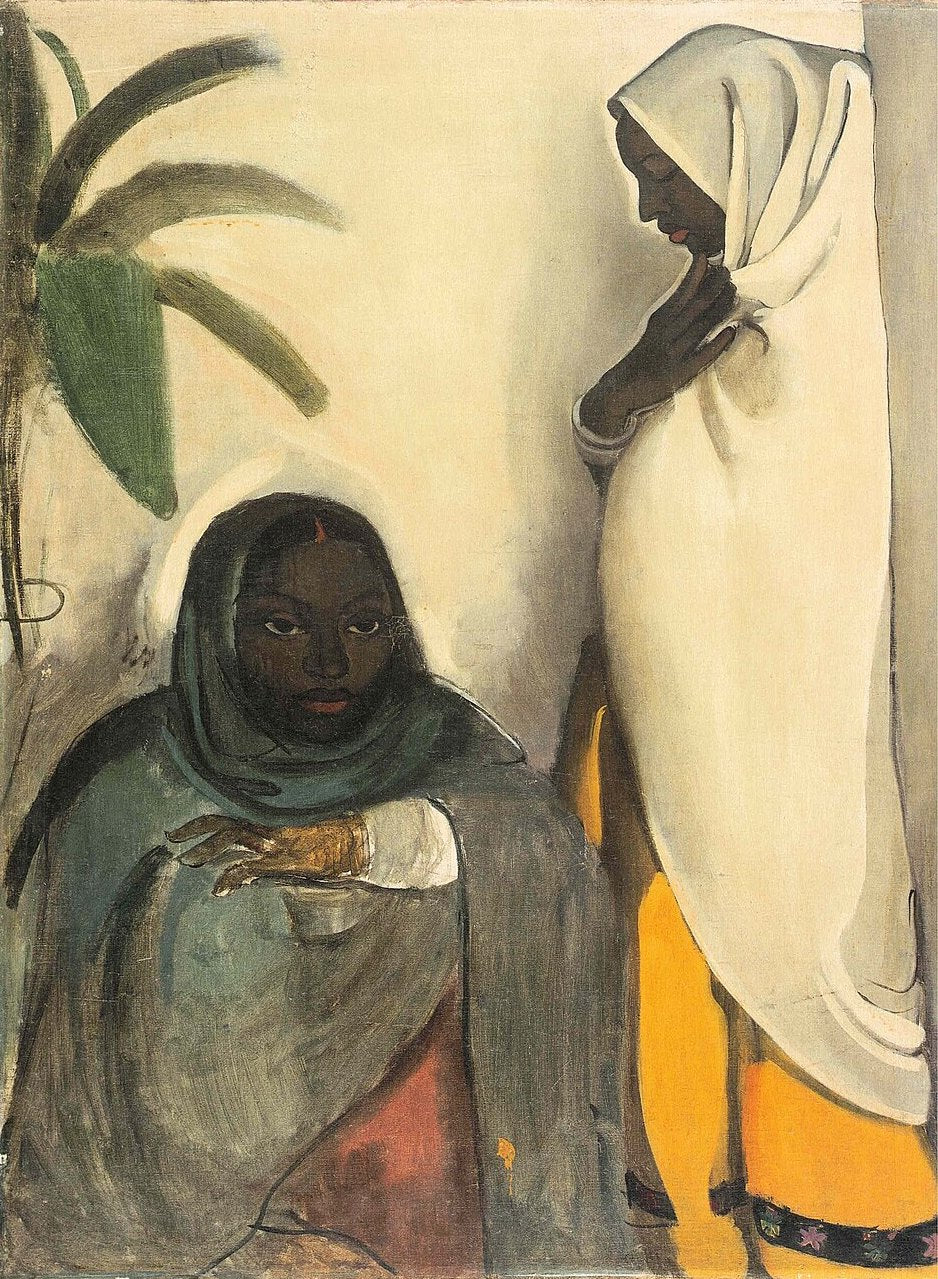 Amrita Sher-Gil Two Women - Canvas Print