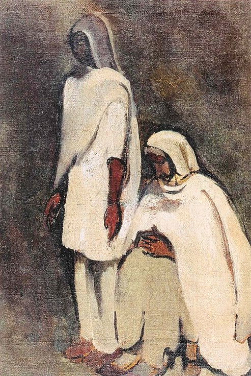 Amrita Sher-Gil Two Women in White - Canvas Print