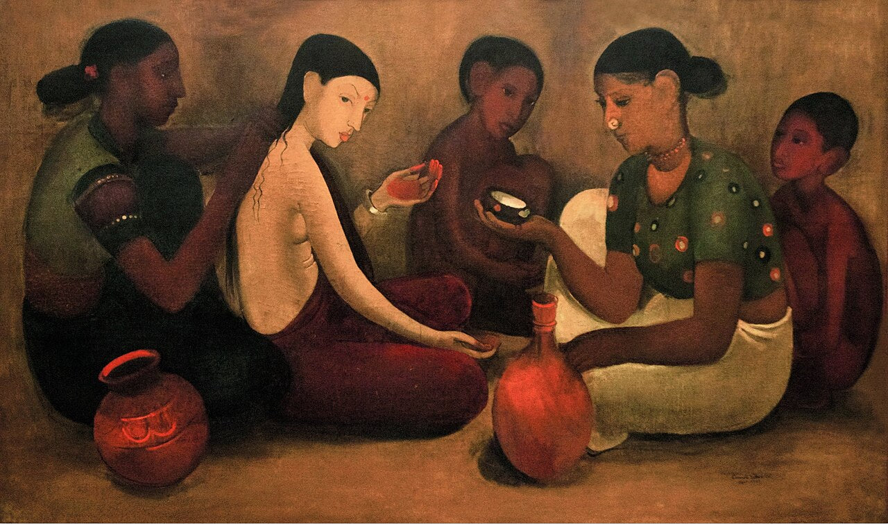 Amrita Sher-Gil Bride's Toilet - Canvas Print
