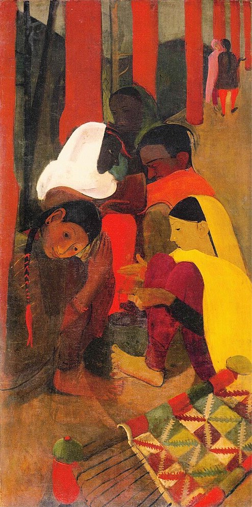 Amrita Sher-Gil Red Verandah - Canvas Print