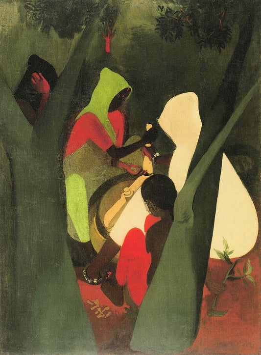 Amrita Sher-Gil Haldi Grinders - Canvas Print