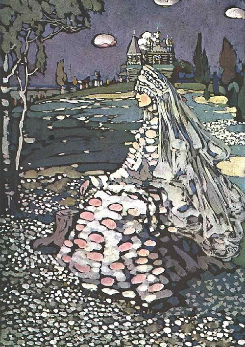 Wassily Kandinsky Russian Beauty in a Landscape - Canvas Print