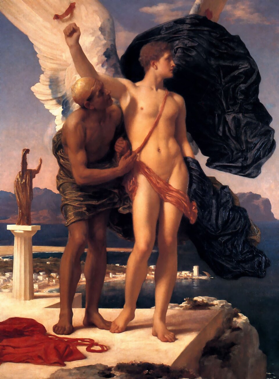 Frederic Leighton Icarus and Daedalus - Canvas Print