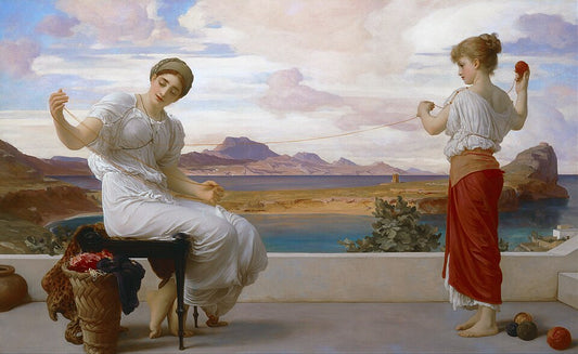 Frederic Leighton Winding the Skein - Canvas Print