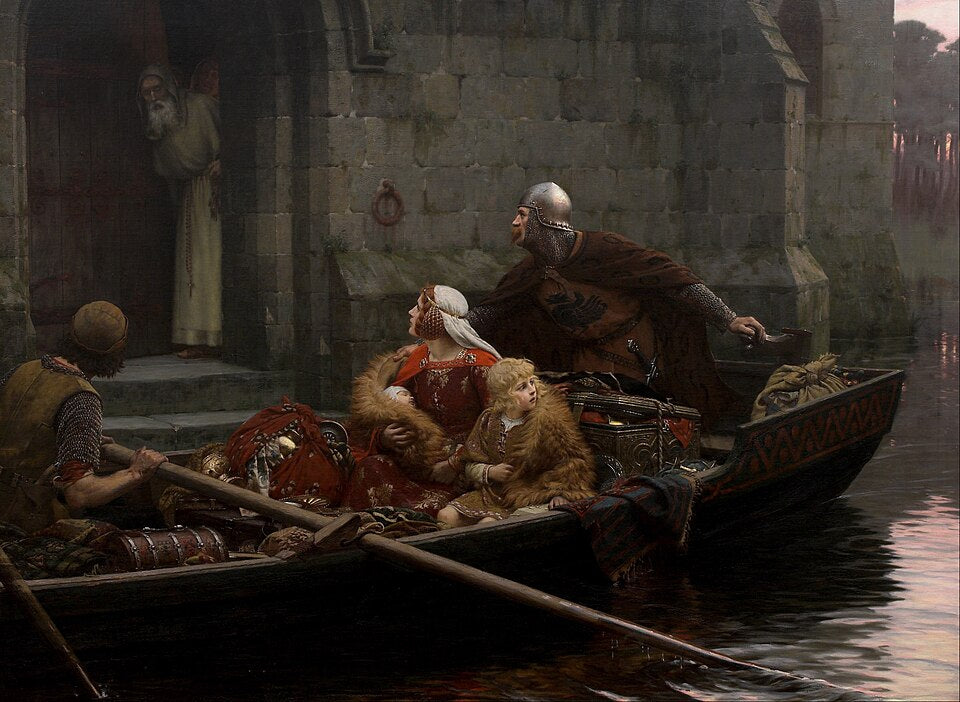 Edmund Blair Leighton In Time of Peril - Canvas Print