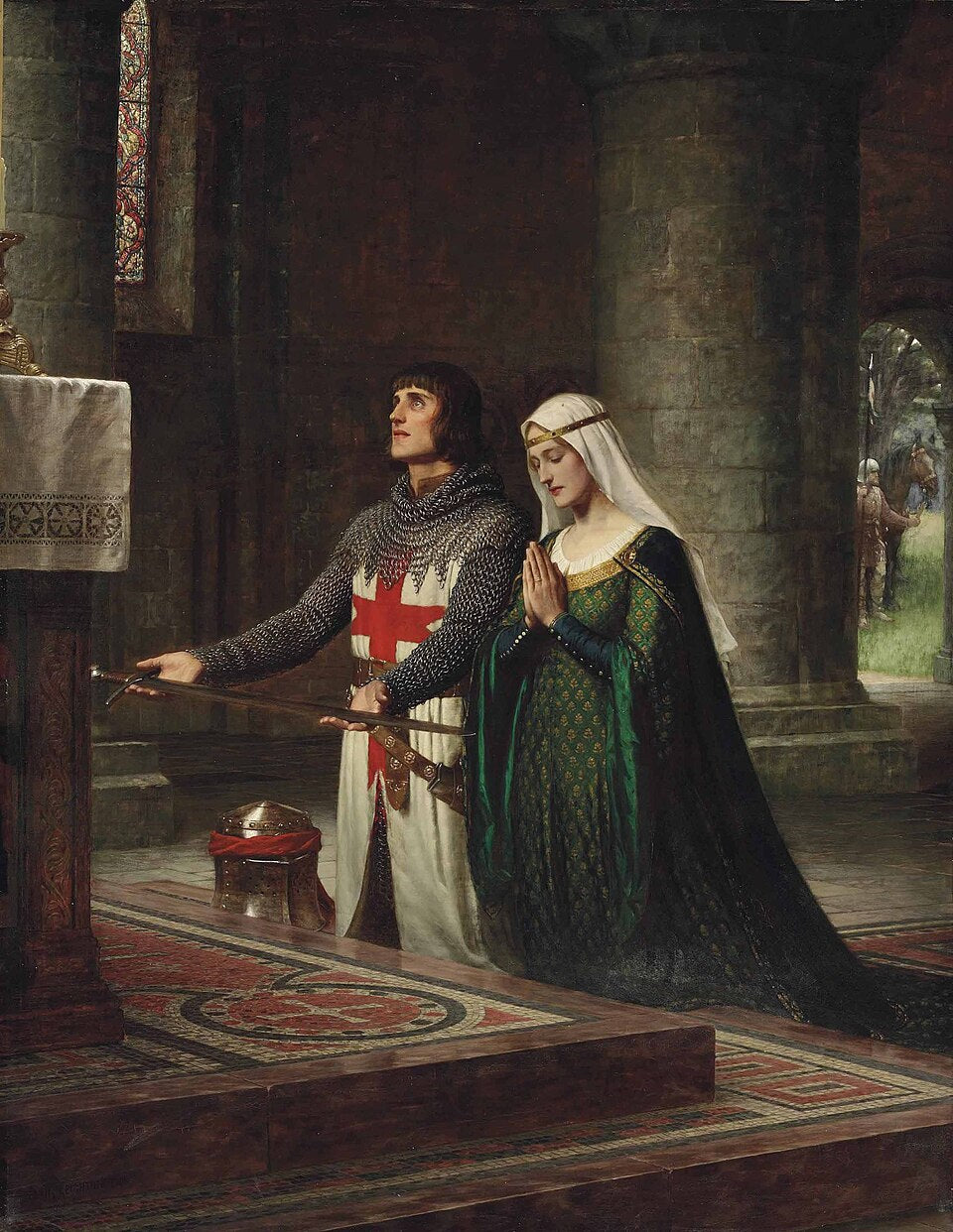 Edmund Blair Leighton The Dedication - Canvas Print