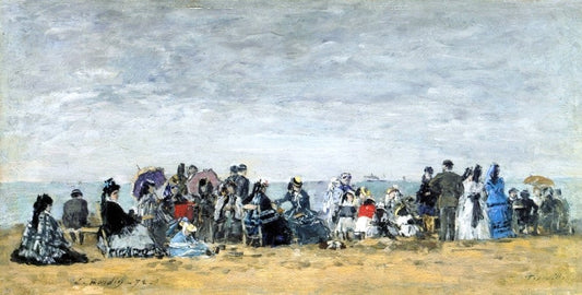  Eugene-Louis Boudin Beach Scene at Trouville - Canvas Print