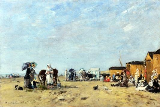  Eugene-Louis Boudin Berck, the Beach - Canvas Print