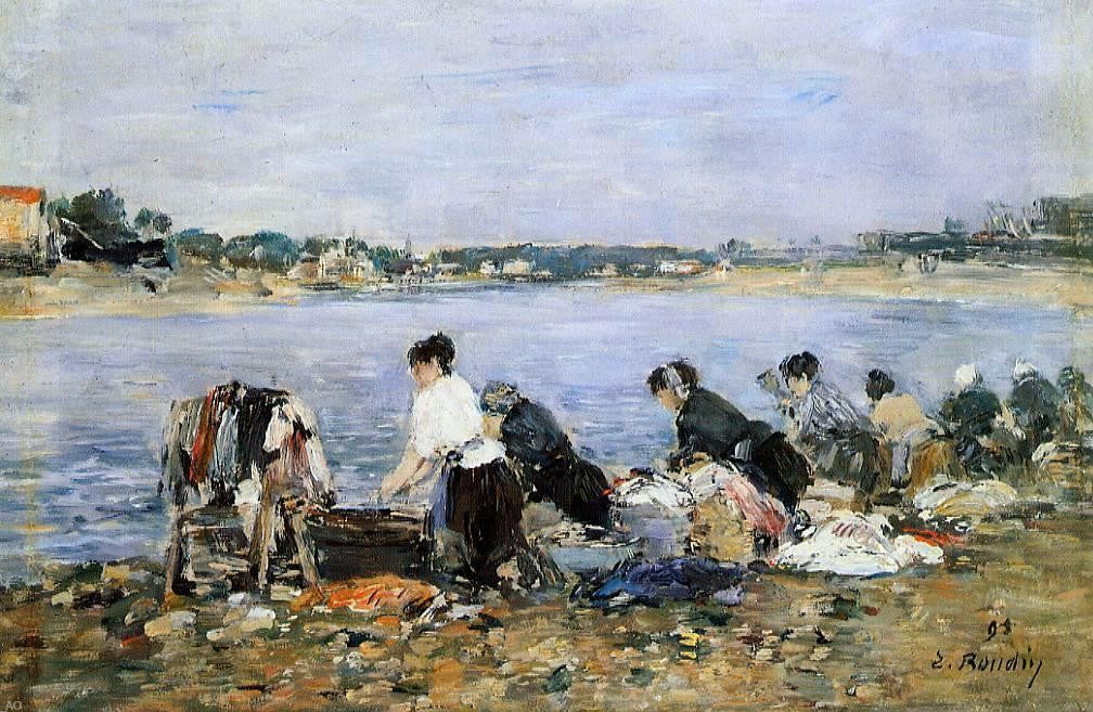  Eugene-Louis Boudin Laundresses - Canvas Print