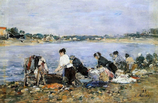  Eugene-Louis Boudin Laundresses - Canvas Print