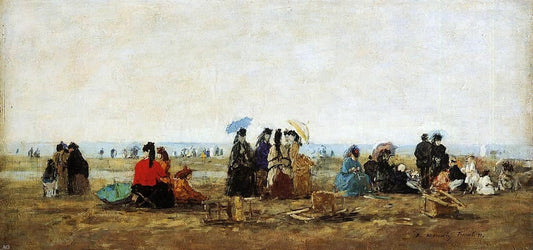  Eugene-Louis Boudin The Beach at Trouville - Canvas Print