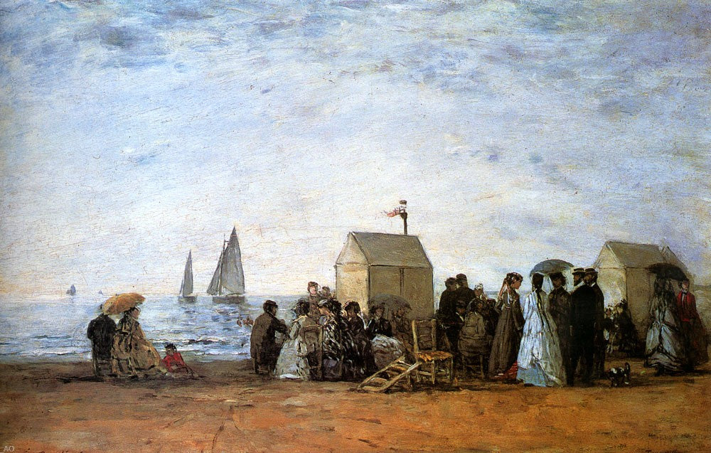  Eugene-Louis Boudin The Beach at Trouville - Canvas Print