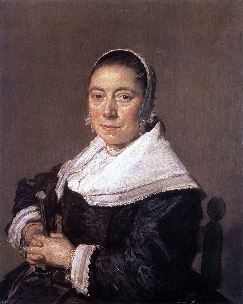  Frans Hals Portrait of a Seated Woman (presumedly Maria Vernatti) - Canvas Print