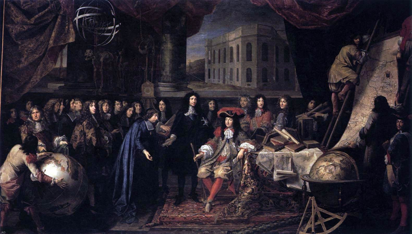  Henri Testelin Colbert Presenting the Members of the Royal Academy of Sciences to Louis XIV in 1667 - Canvas Print