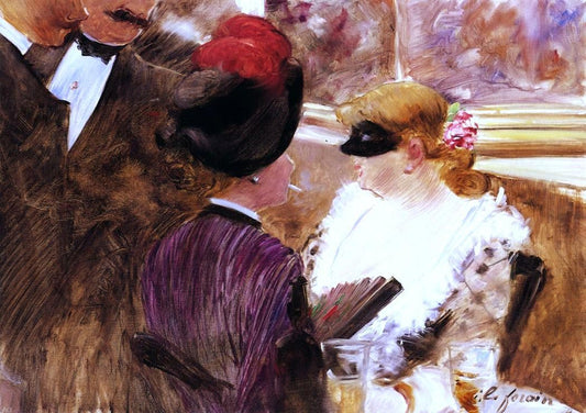  Jean-Louis Forain The Box (also known as At the Skating Cafe) - Canvas Print