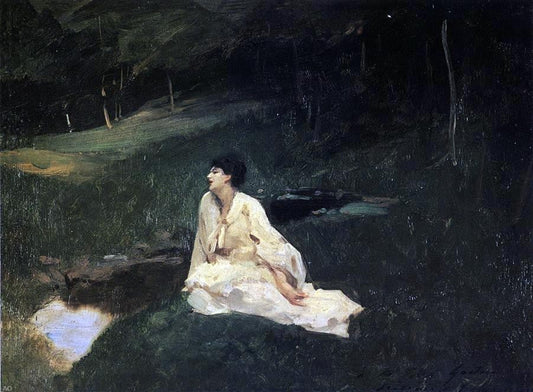  John Singer Sargent Judith Gautier (also known as By the River or Resting by a Spring) - Canvas Print