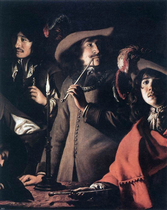  Le nain Brothers Smokers in an Interior (detail) - Canvas Print