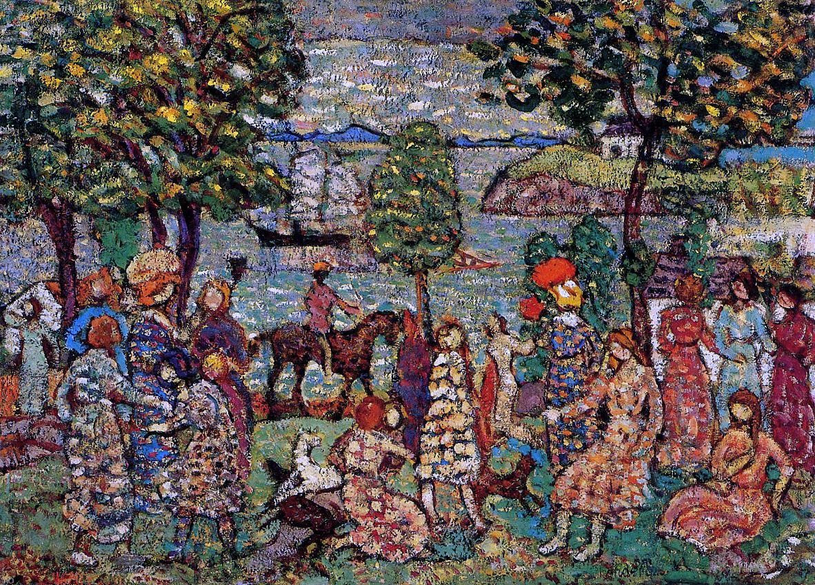  Maurice Prendergast Fantasy (also known as Landscape with Figures) - Canvas Print