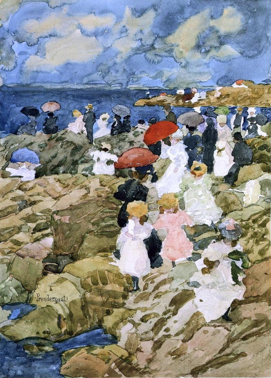  Maurice Prendergast Handkerchief Point (Coastal Scene) - Canvas Print