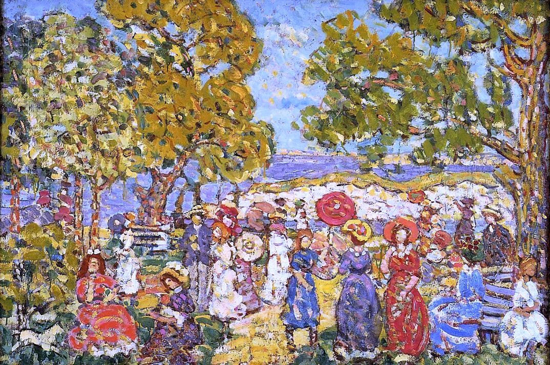  Maurice Prendergast Landscape with Figures - Canvas Print