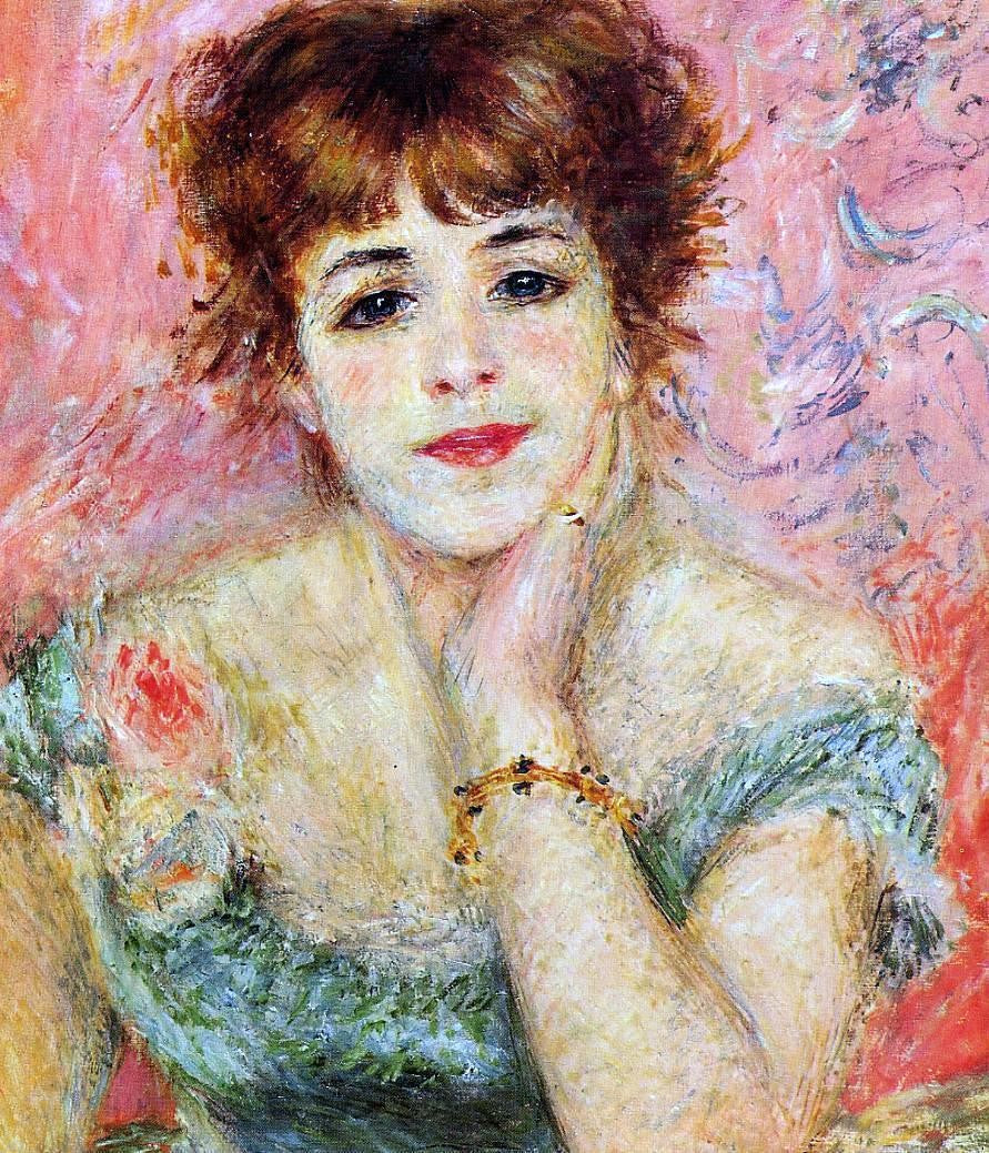  Pierre Auguste Renoir Jeanne Samary (also known as La Reverie) - Canvas Print