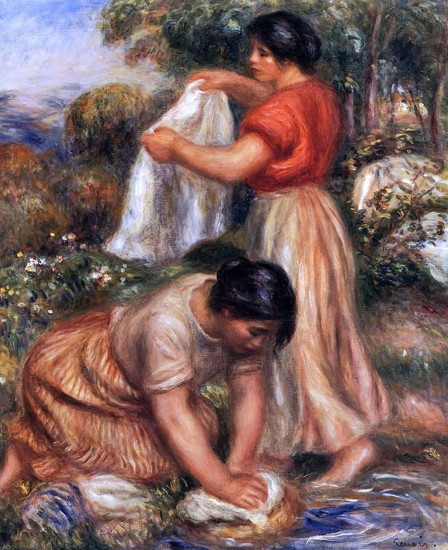  Pierre Auguste Renoir Laundresses - Canvas Print