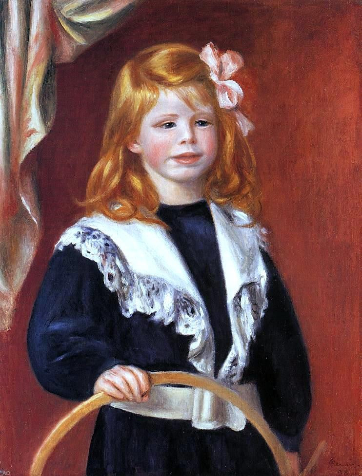  Pierre Auguste Renoir Portrait of Jean Renoir (also known as Child with a Hoop) - Canvas Print