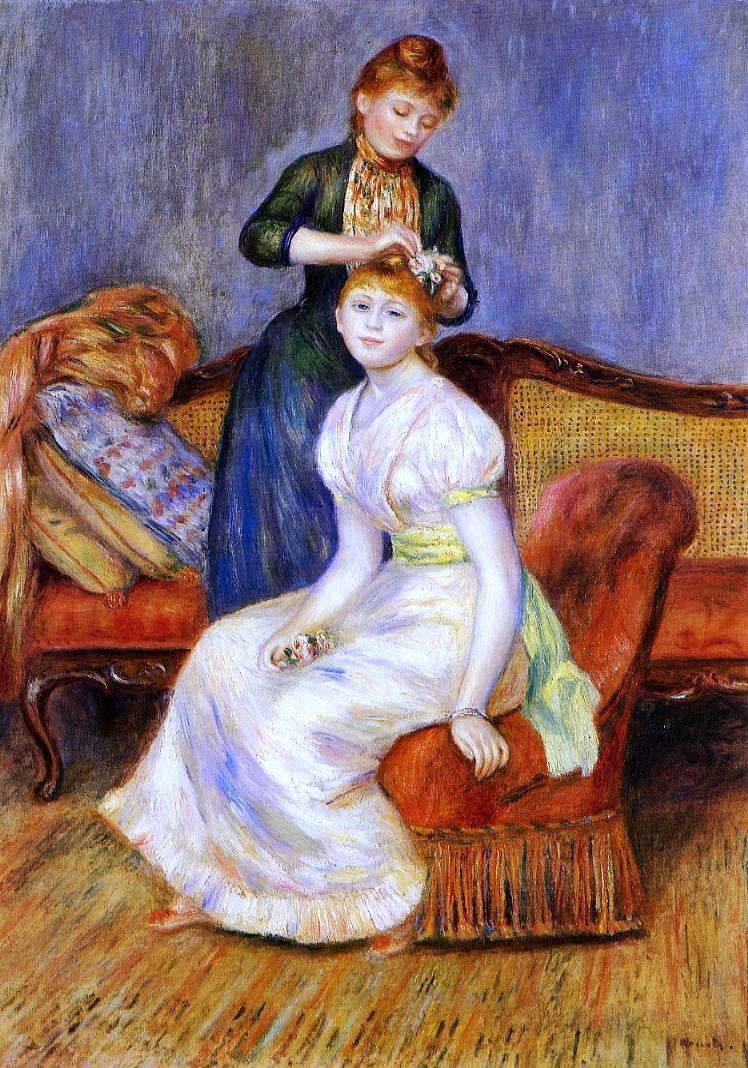  Pierre Auguste Renoir The Coiffure - Canvas Print