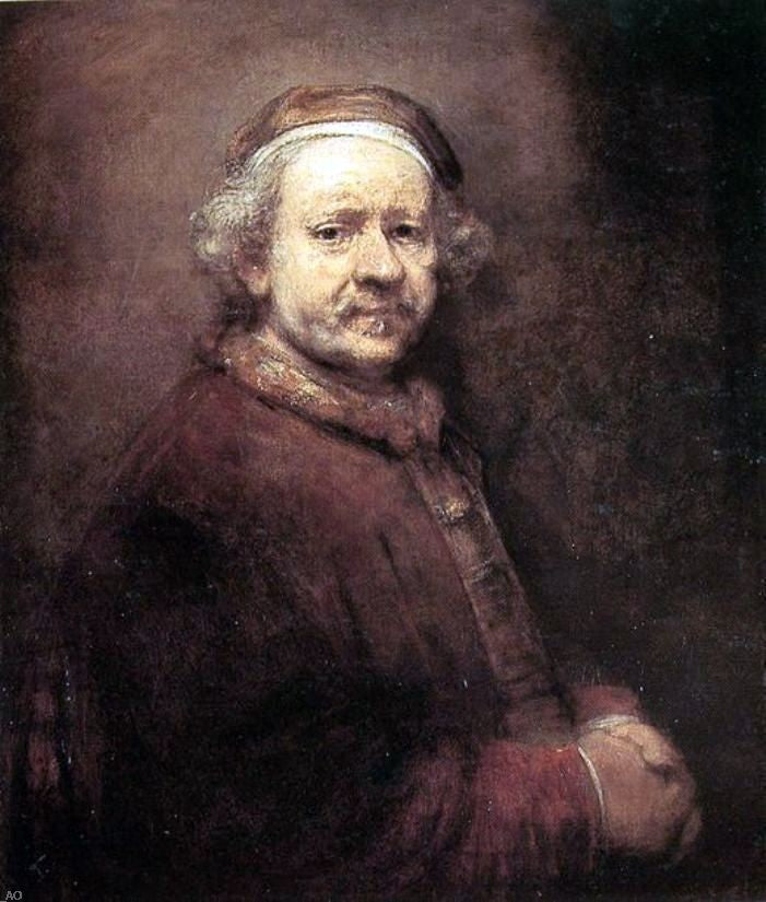  Rembrandt Van Rijn Self Portrait at the Age of 63 - Canvas Print