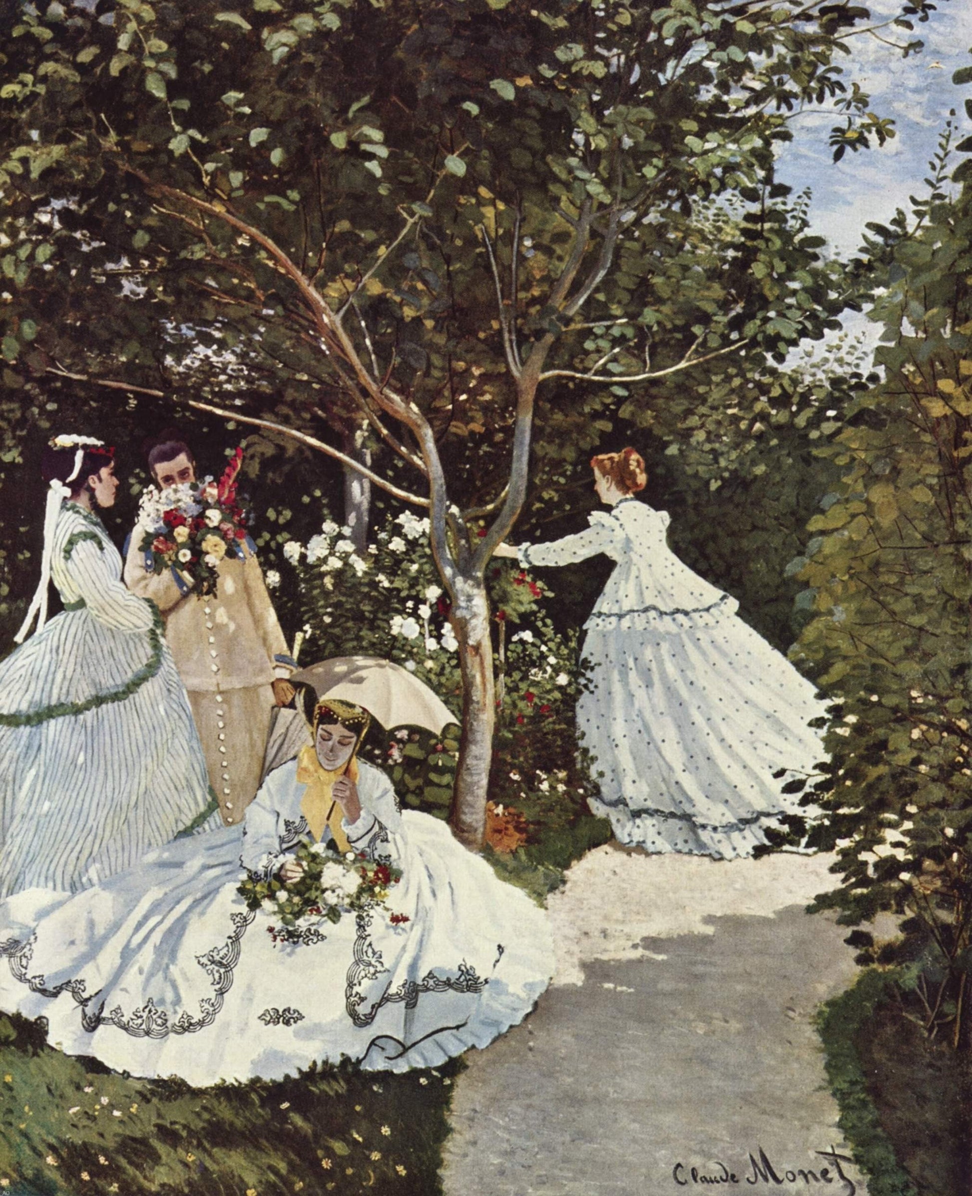  Claude Oscar Monet Women in the Garden - Canvas Print