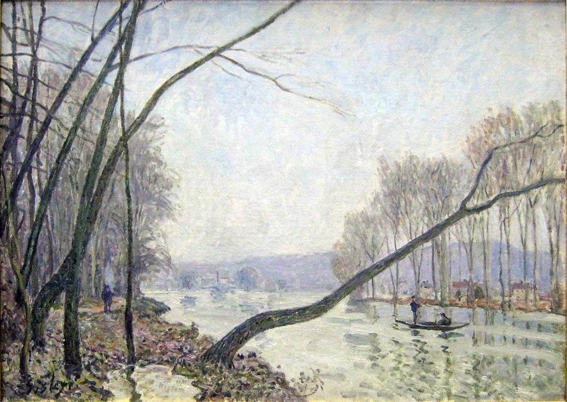  Alfred Sisley The Banks of the Seine in Autumn - Canvas Print