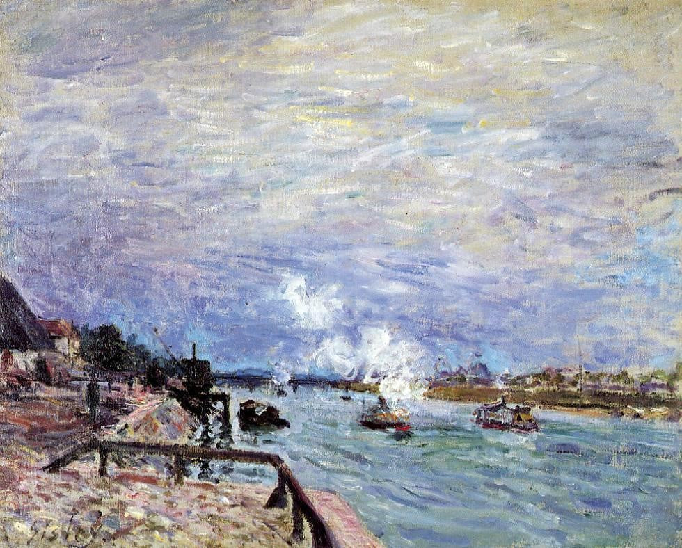  Alfred Sisley The Seine at Grenelle - Rainy Wether - Canvas Print