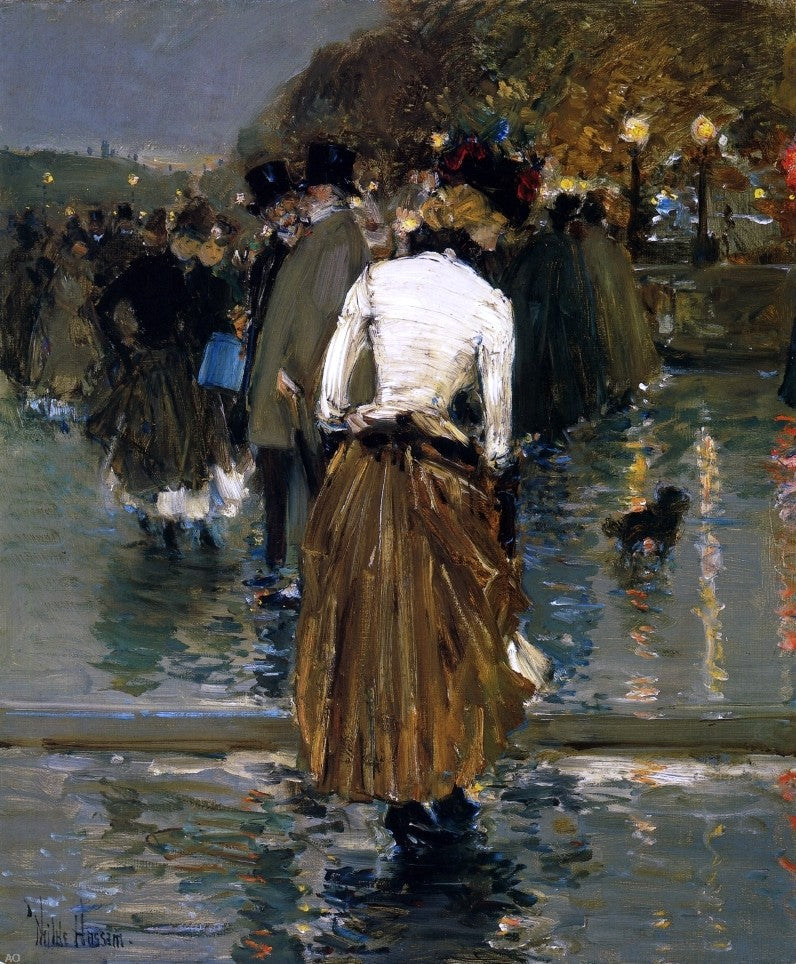  Frederick Childe Hassam Promenade at Sunset, Paris - Canvas Print