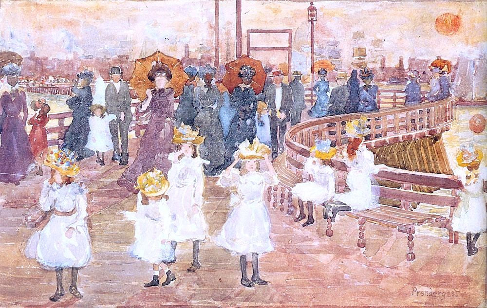  Maurice Prendergast South Boston Pier - Canvas Print