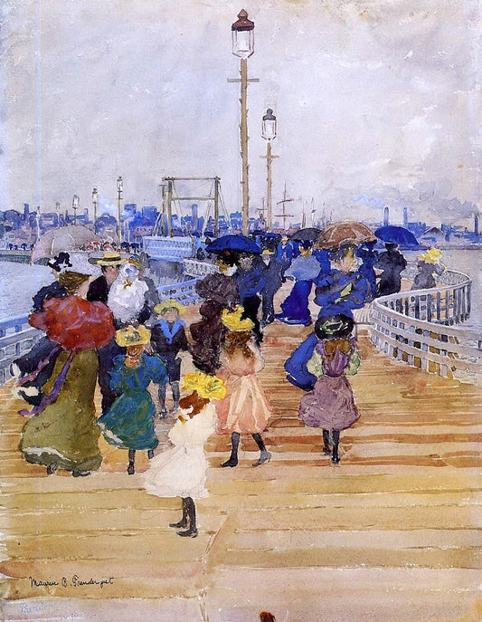  Maurice Prendergast South Boston Pier (also known as Atlantic City Pier) - Canvas Print