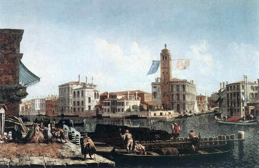  Michele Marieschi The Grand Canal with the Fishmarket - Canvas Print