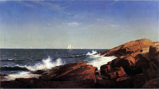  William Stanley Haseltine Rocks at Narragansett (also known as Rocks at Nahant) - Canvas Print