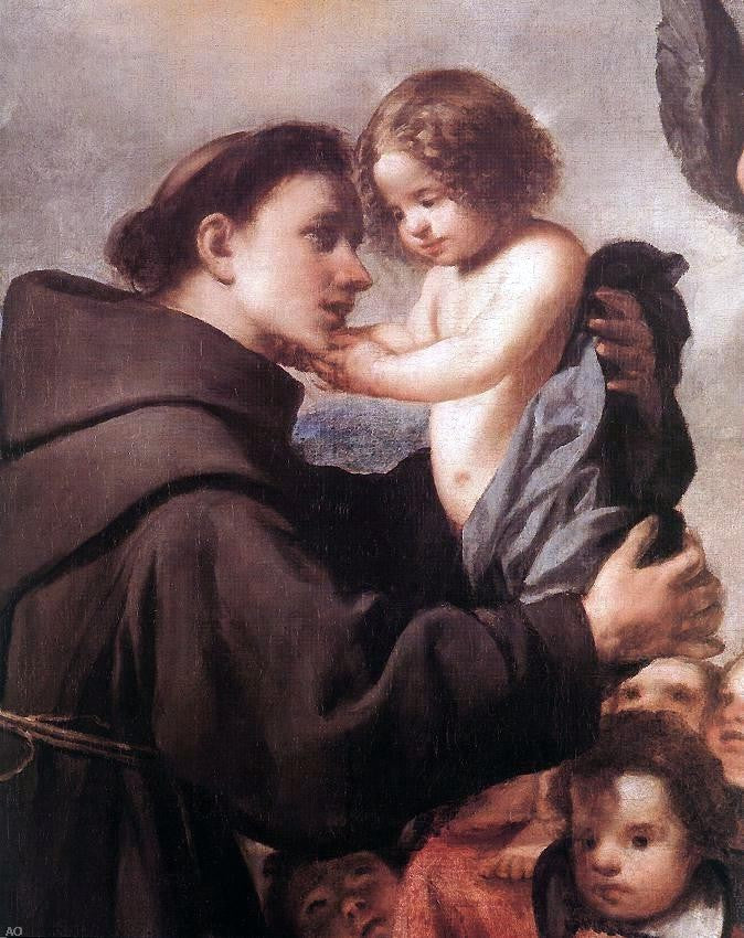  Antonio De Pereda St Anthony of Padua with Christ Child (detail) - Canvas Print