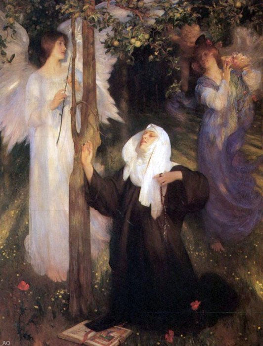  Arthur Hacker The Cloister or the World? - Canvas Print