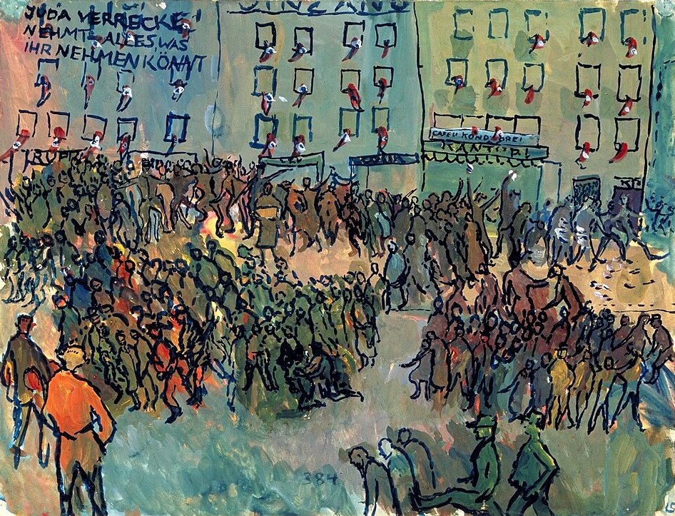 Charlotte Salomon Kristallnacht - Canvas Print