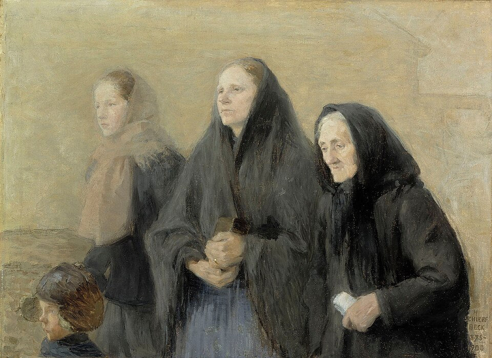 Helene Schjerfbeck Churchgoers, Easter Morning - Canvas Print
