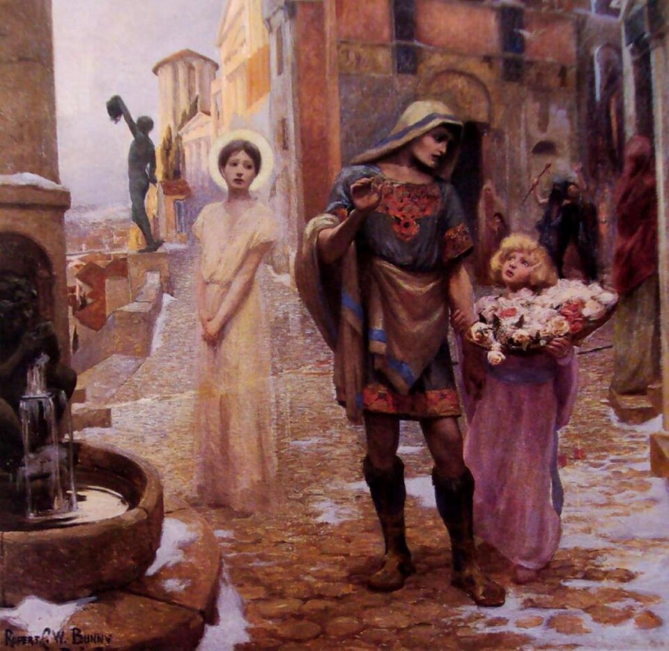 Rupert Bunny The Roses of Saint Dorothea - Canvas Print