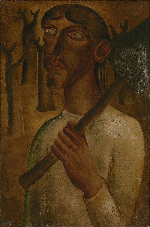 Gustave Van de Woestijne Christ with a Sword - Canvas Print