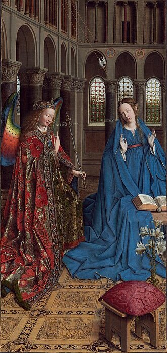 Jan van Eyck Annunciation - Canvas Print