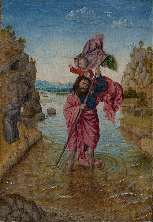 Jan van Eyck Saint Christopher - Canvas Print