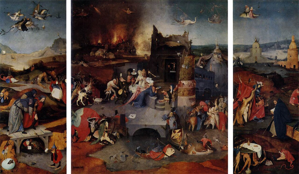 Hieronymus Bosch Triptych of the Temptation of St Anthony - Canvas Print