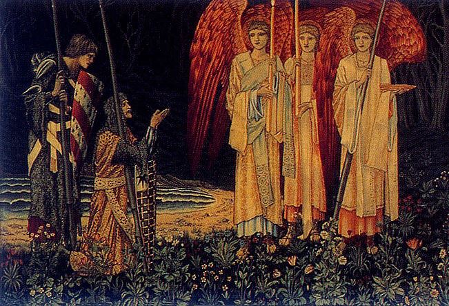 William Morris The Vision of the Holy Grail - Left Side - Canvas Print