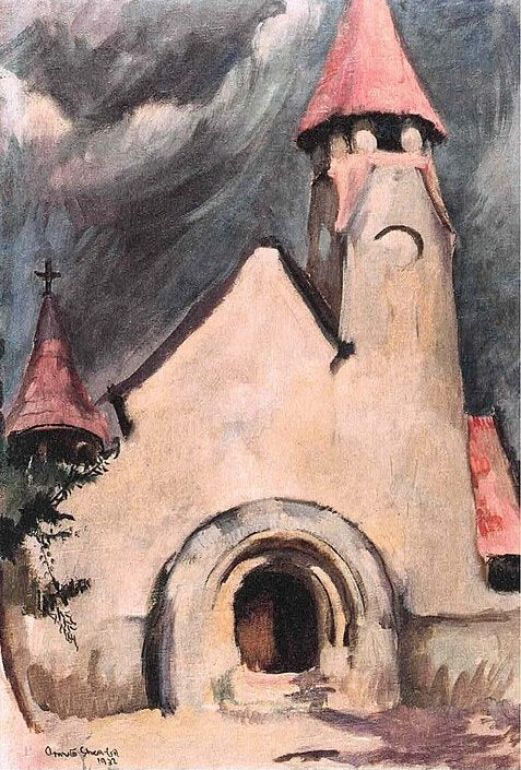 Amrita Sher-Gil Hungarian Village Church - Canvas Print