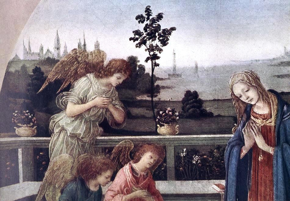  Filippino Lippi Adoration of the Child [detail: 1] - Canvas Print